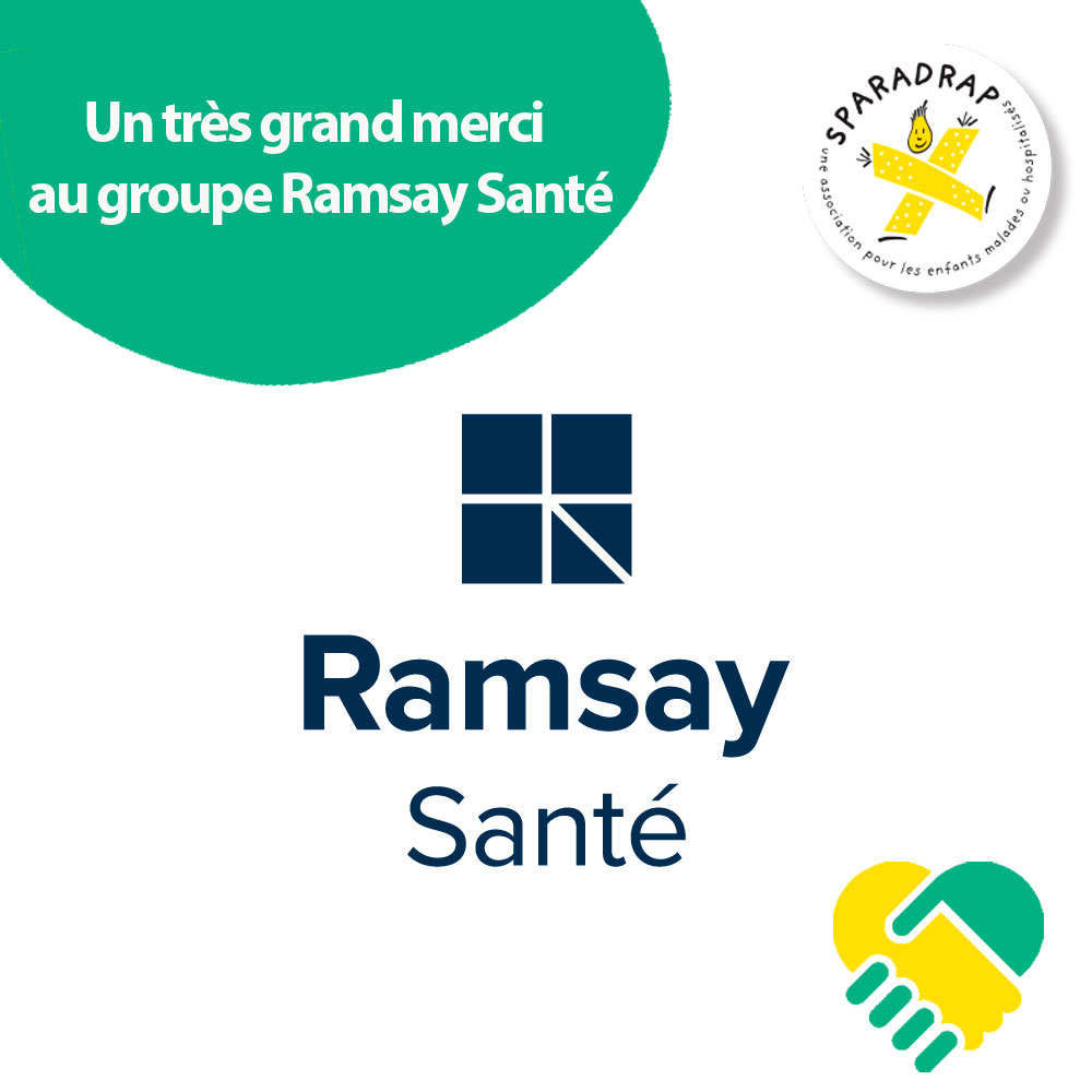 Asso SPARADRAP (@assosparadrap) on Twitter photo 🙏Un très grand merci à <a href="/RamsaySante/">Ramsay Santé</a> qui a organisé au profit de SPARADRAP un challenge interne de pas solidaires, «Challenge S(pas)radrap : mobilisons-nous pour les enfants malades »
💝 En plus de cette belle visibilité, Ramsay Santé a fait don de 5000e pour l’association ! 🙏Un très grand merci à <a href="/RamsaySante/">Ramsay Santé</a> qui a organisé au profit de SPARADRAP un challenge interne de pas solidaires, «Challenge S(pas)radrap : mobilisons-nous pour les enfants malades »
💝 En plus de cette belle visibilité, Ramsay Santé a fait don de 5000e pour l’association !