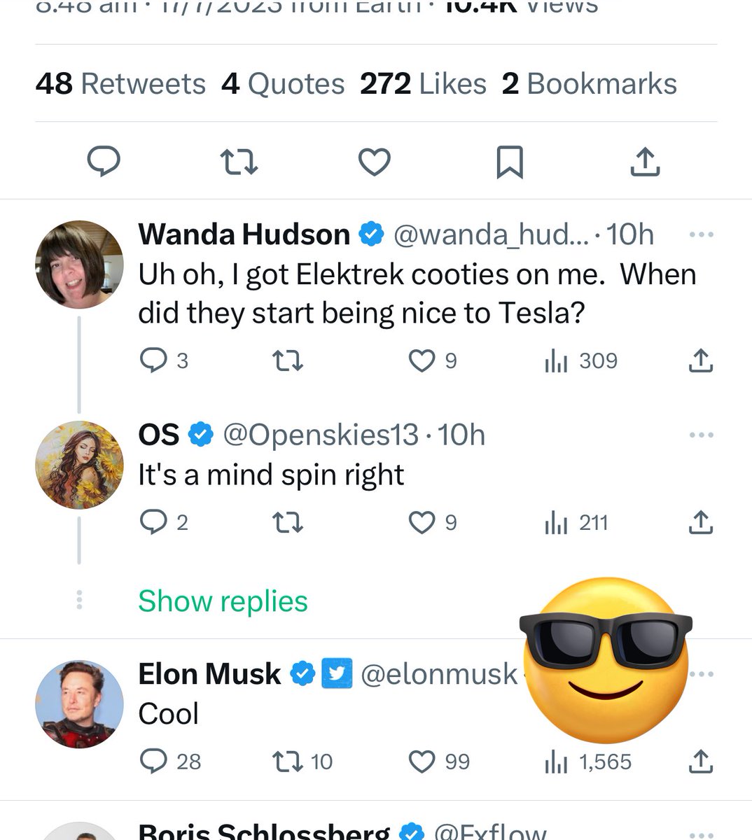 🎩Laird of the Manor🎩 on Twitter "When Elon Musk likes & comments on