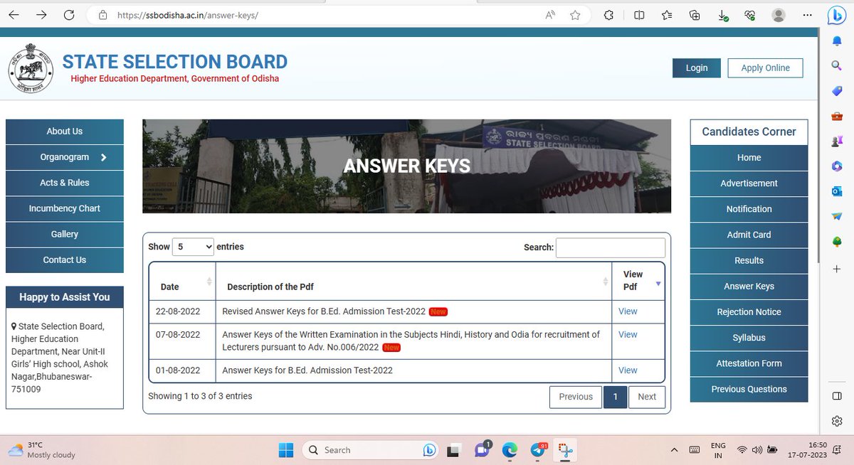 LaxmidharSir's tweet photo. Respective Sir
@PradeepJenaIAS
@SecyChief
in the notification it is clearly mentioned that answer keys will be released after completion of BED BHED MED Entrance by SSB Odisha but today already Score Card is being released but answer keys are not yet released by ssb odisha so now how can the students will be able to know which question answer was right and which was wrong . Requesting you sir kindly take necessary steps towards the  release of answer keys or else the students life will be spoiled by SSB Odisha & DHE Odisha.
@AtanuMLA
@DianaSahu_TNIE
@GovernorOdisha
@DHE_Odisha
@MoSarkar5T
@SecyChief
@sambitswaraj
@otvnews
@odishabcjd