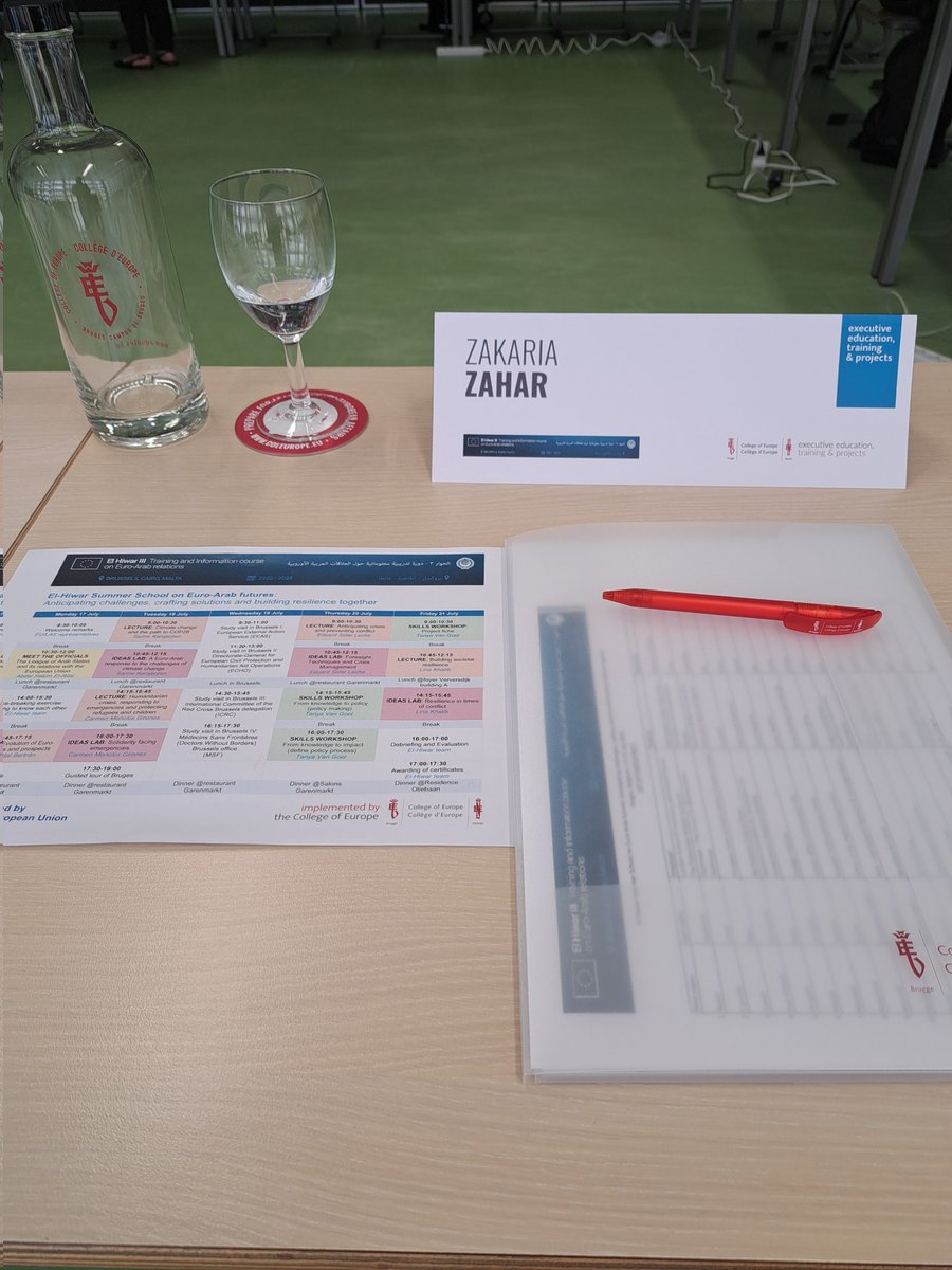 ZakariaZahar1's tweet photo. #ElHiwar kick off. Great to be back in at the @collegeofeurope for a #CoESummer! https://t.co/1tCkiorrSH