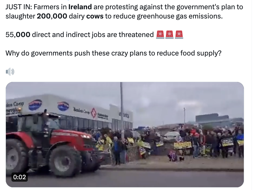 AlpacaAurelius's tweet photo. They are slaughtering 200,000 cows in Ireland to meet climate goals

Where are all the vegans protesting?

If it's not clear now that it was never about animal welfare it should be. https://t.co/Un4M8xVbeZ