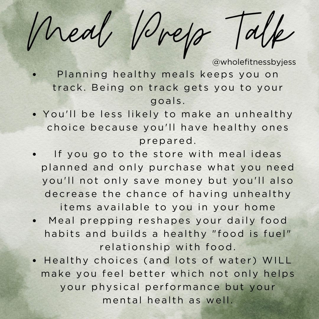 Let’s talk meal prep! I know it can feel overwhelming but it doesn’t have to be!! Use these guidelines to get yourself started 😊

#mealprep #eatgoodfeelgood #eatbetternotless #cleaneats #healthylunch #mealpreplife #easymealprep #mealplanning #mealprepsunday #food #mealprepideas
