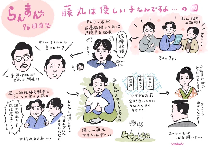 今週のらんまん感想絵。いつもキュートな藤丸を沢山描きました✏️満足。。。  覚悟が決まっていないと言ってしまえばそうだけど、繊細な藤丸は悩んじゃうよね〜。波多野とのコンビが大好きなのでいなくならないでほしいな。 #らんまん #らんまん絵 #前原瑞樹 #藤丸