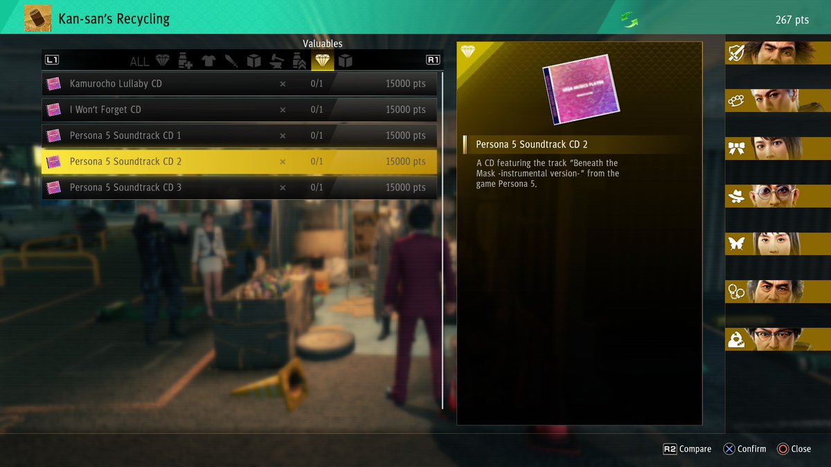figured the P5 soundtrack was somewhere in this game but i did not know you get it by collecting garbage off the streets