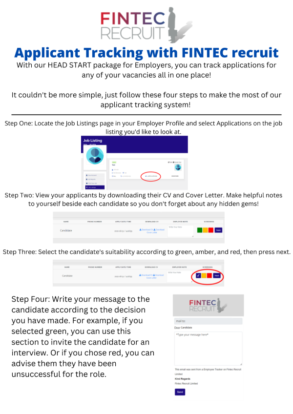 Track applicants for your vacancies with FINTEC recruits applicant tracking system! #applicants #employer #candidate #jobs #tracking