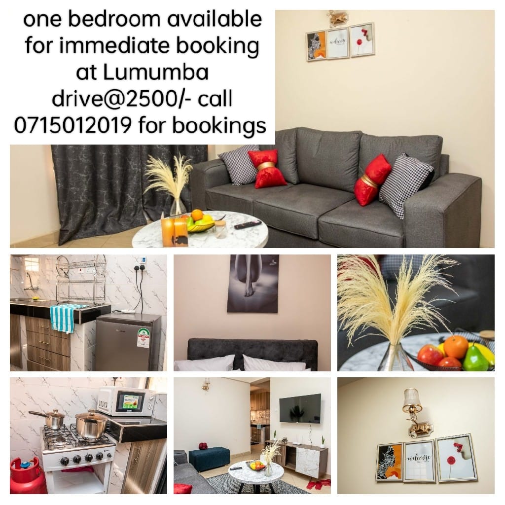 jeffmainamwangi's tweet photo. @crazy_kennar One bedroom airbnb available 
 For reservations and bookings
📞📞/WhatsApp 0715012019
@ ksh 2500 per night 
Studio also available @ksh 2000
Location: Lumumba Drive Roysambu near Thika Road Mall
✅ Fully furnished 
✅ King size bed
✅ Well equipped kitchen
✅ Android TV https://t.co/RAokHKUWeF
