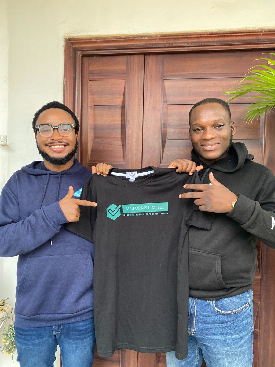 allformsltd's tweet image. Let's kickstart the week with a thrilling announcement on Twitter! We are delighted to unveil the Allforms Limited T-shirt, featuring our talented CTO, @joshyvibe, and our exceptional project manager, @Prudike .
#allformslimited #tech #techstartup