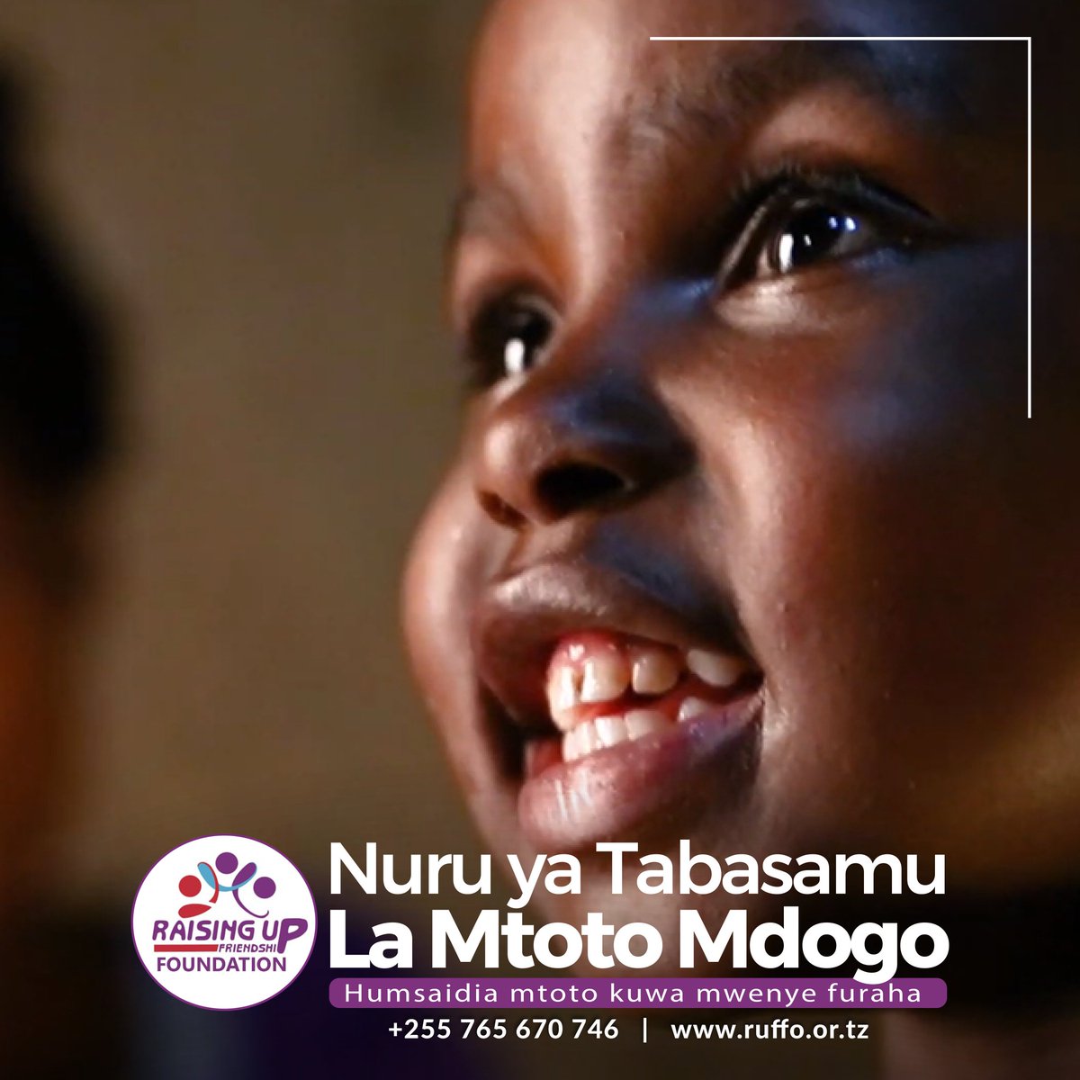 Kuinua Furaha ya Mtoto ni Kukuza Maendeleo ya Mapema ya Utotoni kwa Mtoto Mwenye Furaha, Chini ya Upendo wa Wazazi na Walezi! 💛✨

🌐 Website : ruffo.or.tz
📍Office : Mikocheni
📩 Email : info@ruffo.or.tz
☎️ Tel : +255 765 670 746