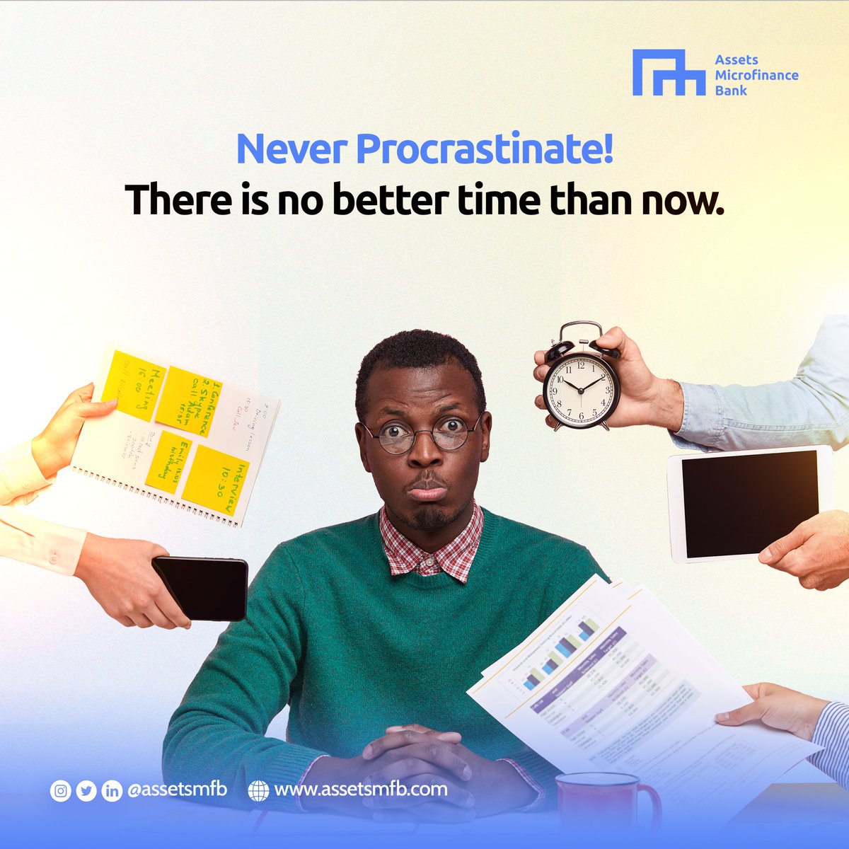AssetsMfb's tweet photo. Embrace today with action, start today and stop procrastinating. Happy new week. 

#stop #procastinating #assets #assetsmfb #assetsmfbloans #embrace #action https://t.co/pU3kofrDNG