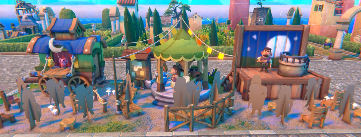 GrenaaGames's tweet photo. How was your weekend everyone? 🤩❤️

Our fablings had a party at their new dancing stage😁

Check out our latest embassy, as well as Fergus below! 

#Fabledom #IndieGameDev #cozygames https://t.co/PeuxYyCloj