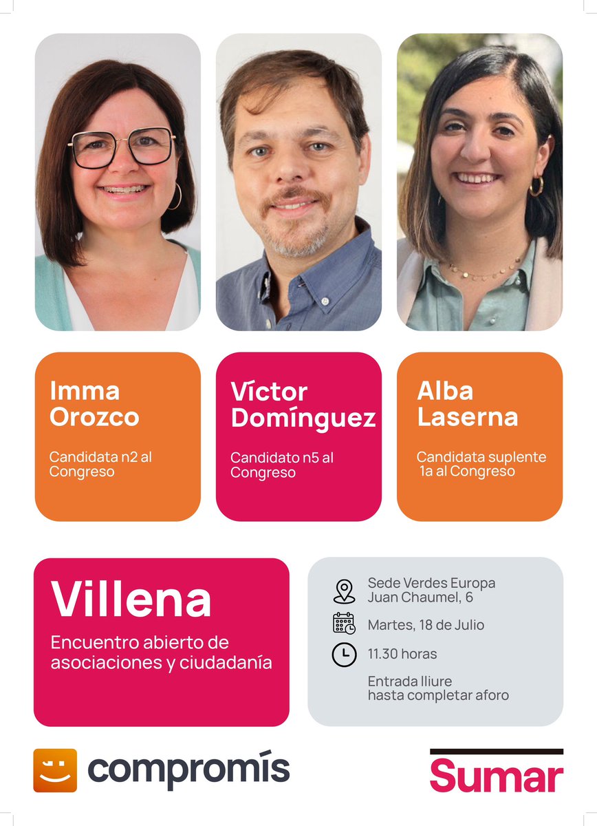 eupodemosville's tweet photo. Mañana a las 11:30 tenemos una cita en la sede de @verdesdevillena con las asociaciones y vecinas de Villena, así como miembros de la candidatura de @sumar para el Congreso. 

#Sumar #EsPorTi https://t.co/HpAlDRguE1