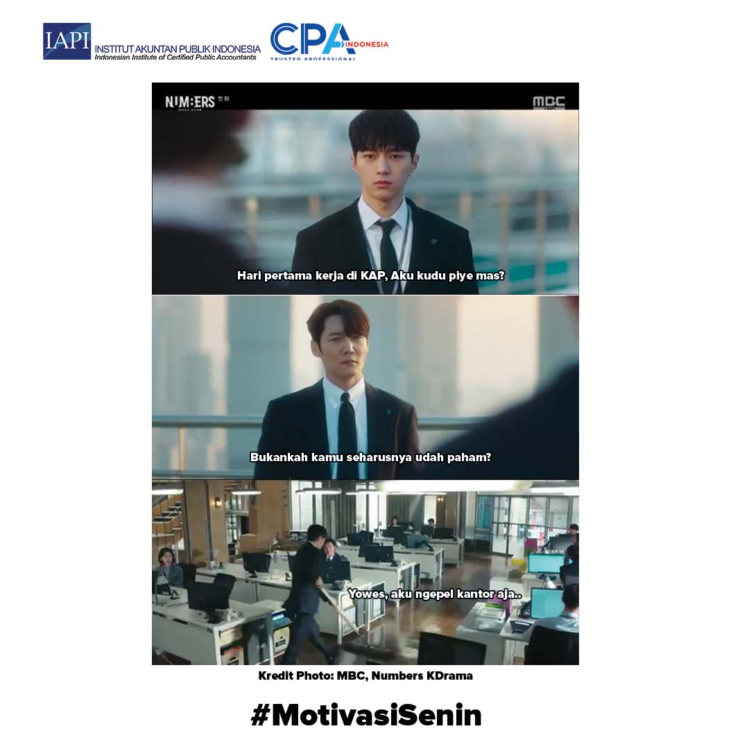 Siapa yang hari pertama kerjanya bingung mau ngerjain apa kayak Jang Ho Woo? Sharing yuk di kolom komentar 😉

#Motivasisenin #kdramanumbers #Auditor #Institutakuntanpublikindonesia