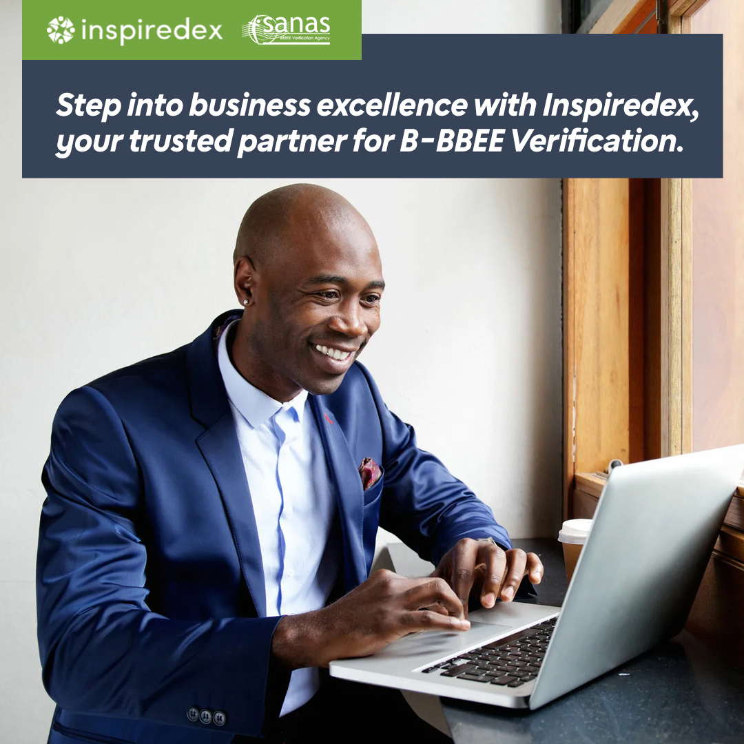 Driving Business Excellence through B-BBEE Verification!

Join Forces with Inspiredex, Your Trusted Partner, for Impartial and Quality Rating Services

inspiredex.co.za

facebook.com/nkosinaye.ramb…
linkedin.com/in/nkosinaye-r…
#beeverification #collaboratetosucceed