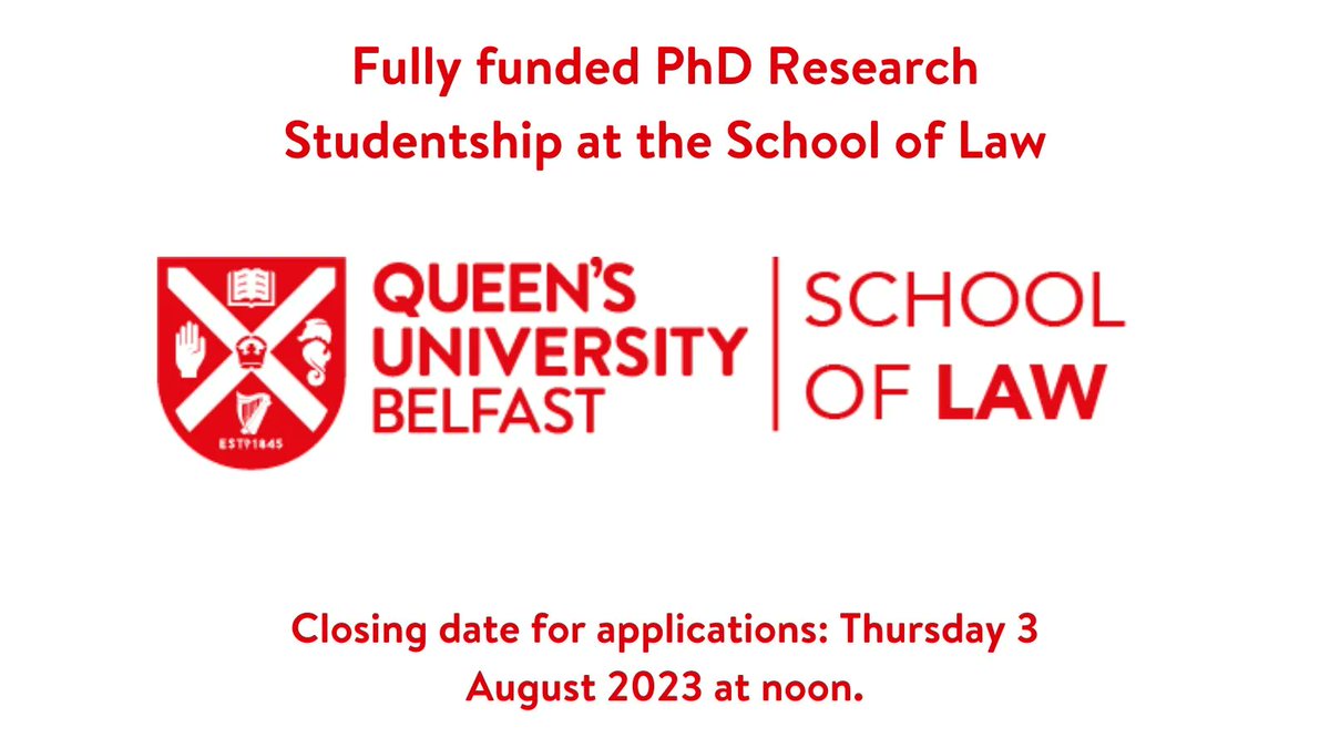 🚨 Opportunity 🚨 A fully funded PhD studentship has become available for the study of 'Inquiries' at our School of Law. You can find out more details by clicking the link: bit.ly/3OeSlNA