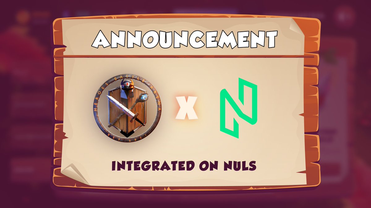 🔥 One of the most wanted milestones achieved!
The 4th chain in our game was added!

Heroes Battle Arena integrated on <a href="/Nuls/">NULS AI</a> 

Go to play: nuls.heroesbattlearena.online

Use your $NULS to buy:
💚 Army units
💚 Magic Stones #NFT 
💚 Gods NFT
💚 Premium subscription
💚 Army Supply NFT