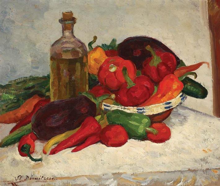 Still life with ripe vegetables. Stefan Dimitrescu. (Romanian, early 20th century). If you like egg plant parmigiana,but want to make something different, then try this delicious gratin made with aubergines, tomatoes, eggs and grated cheese. Recipe ion instagram.com/paolagavin