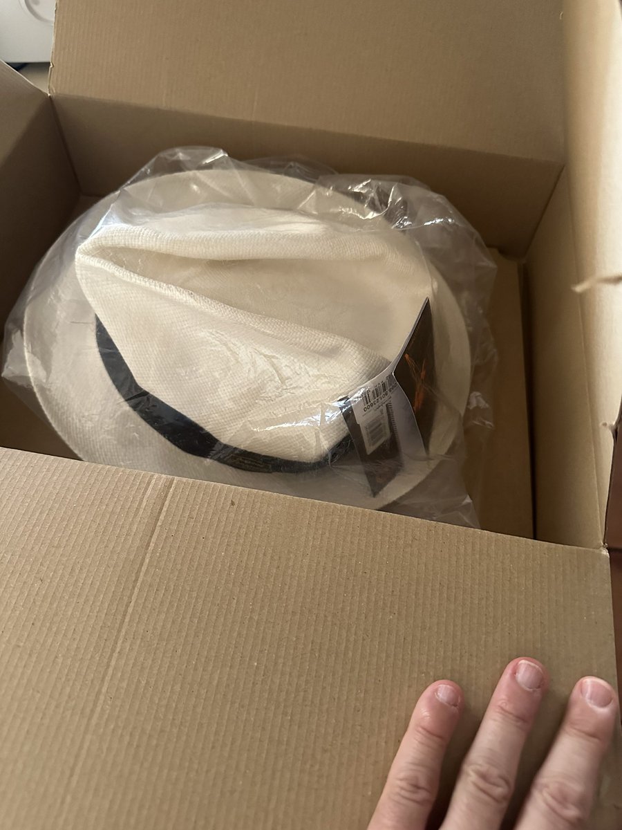 pomitron's tweet photo. @elcorteingles a ver, pido online un sombrero de panama y me enviáis un sombrero chafado en una caja plana… ¿ahora que hago con esto? https://t.co/4r3Rkfq3SR