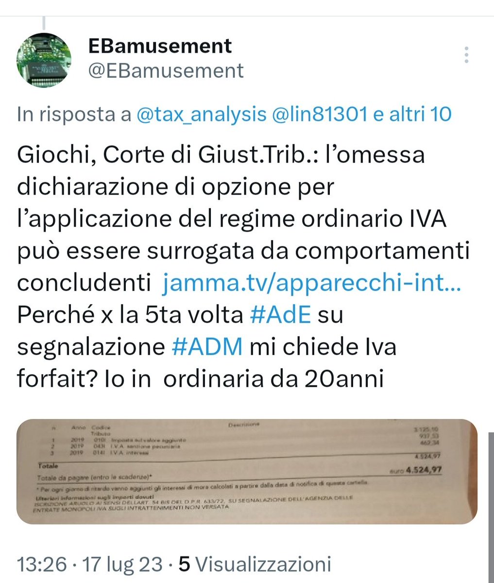 EBamusement's tweet photo. @Mandolesi_Giu Idem devo fare sgravio io perché fatta da associazione tramite #Civis non l'accetta. Però anche questi continui errori di @Agenzia_Entrate causati da segnalazione (errata) di @AdmGov 👇👇👇 https://t.co/9odZsN7u6d