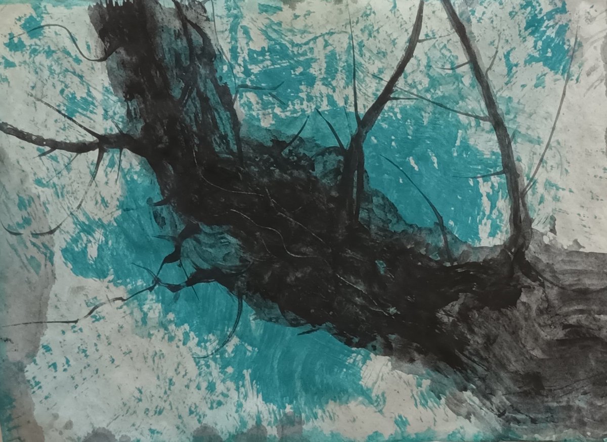 Ink and acrylic paint on paper.

#acrylicpainting #tree #drawing #art #ink #figure #Trunk