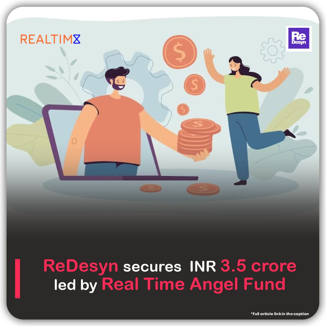 ReDesyn received INR 3.5 crore in the CCD (compulsory convertible debenture) round. The round was led by Real Time Angel Fund (RTAF).

Read also - viestories.com/redesyn-secure…

#redesyn #realtimeangelfund #funding #startups