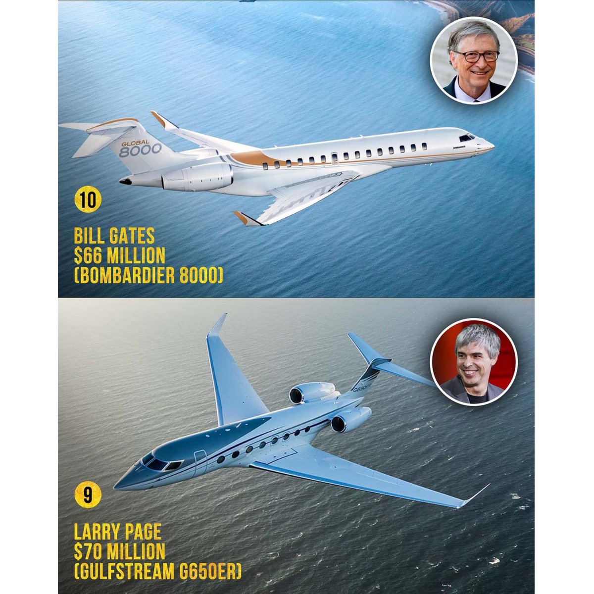 PakistanBytes's tweet photo. Discover the most expensive private jets owned by celebrities, showcasing their extravagant taste and wealth!

Which celebrity has your favorite private jet?! 🛩️

#pakistanbytes #Top10 #celebritynews #colorbytes https://t.co/y0g9wkGtQI