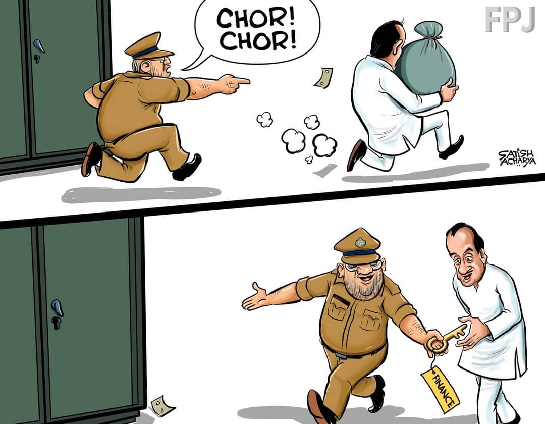 RT @satishacharya: Ajit Pawar gets finance portfolio. @fpjindia cartoon. #Maharashtra #AjitPawar https://t.co/CkIyZidlWy