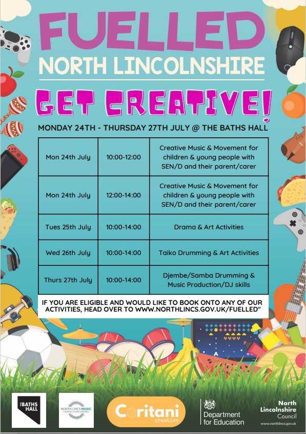 There is still time to book onto the FUELLED North Lincolnshire Get Creative activities over the summer holidays. Head over to northlincs.gov.uk/fuelled for more information. @NorthLincsCNews