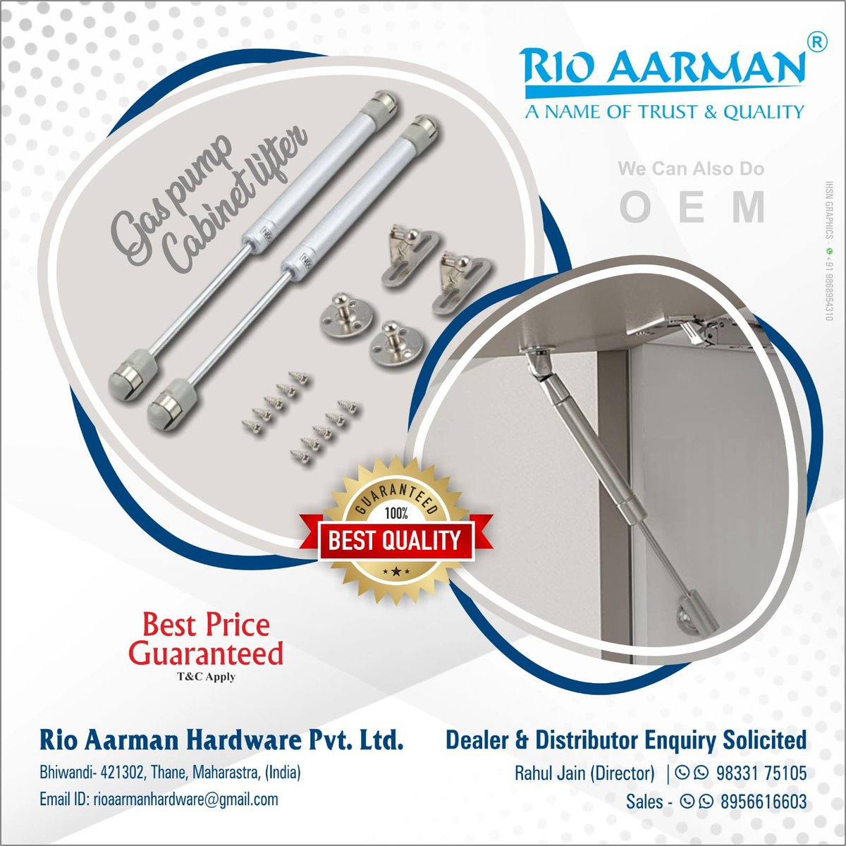“𝐑𝐈𝐎 𝐀𝐀𝐑𝐌𝐀𝐍 𝐇𝐀𝐑𝐃𝐖𝐀𝐑𝐄' Brings the Powerful Cabinet Lifter which will add extra strength to your Cabinets.

#rioaarmanhardware #Aaro #hardwarestore #AutoHinges #SlidingTrackRollers #Tendombox #hardware #OEM
