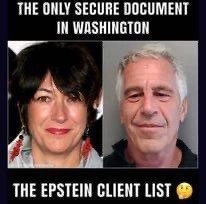 RT @Gitmo99: The only secure document in Washington -The Epstein files. 
Let's read the names of the pedos https://t.co/hxxccOjlrW
