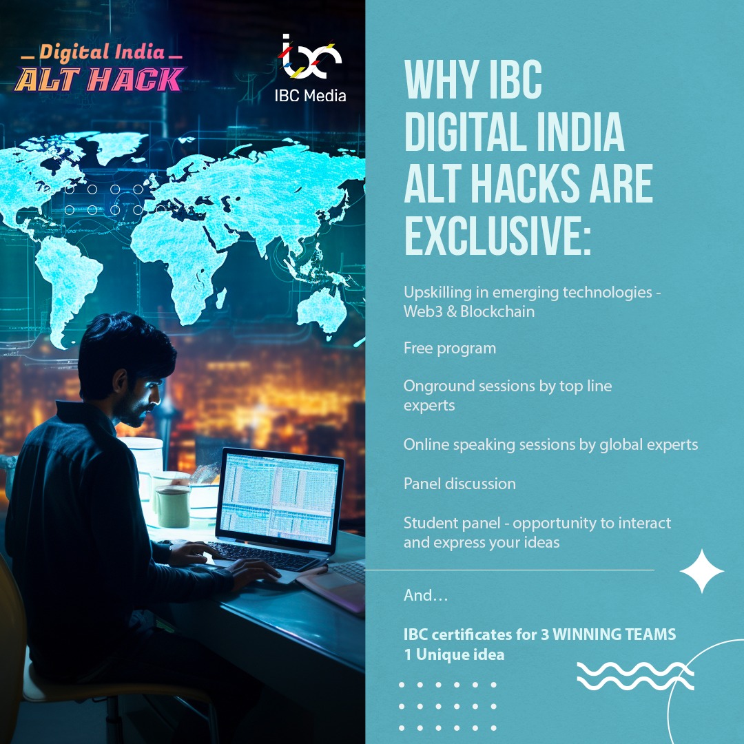 IBCMedia_'s tweet photo. 🔓 Unlock the power of #Web3 #IBCdigitalindiaalthack

🚀 Incredible 8-day on-ground bootcamp in partnership with @GoI_MeitY @_DigitalIndia @Polkadot

🎓 Get comprehensive Web 3 education &amp; hands-on training.

💡 Develop your MVPs, earn certificates &amp; explore the world of Web3! https://t.co/WKKCfaVr7q