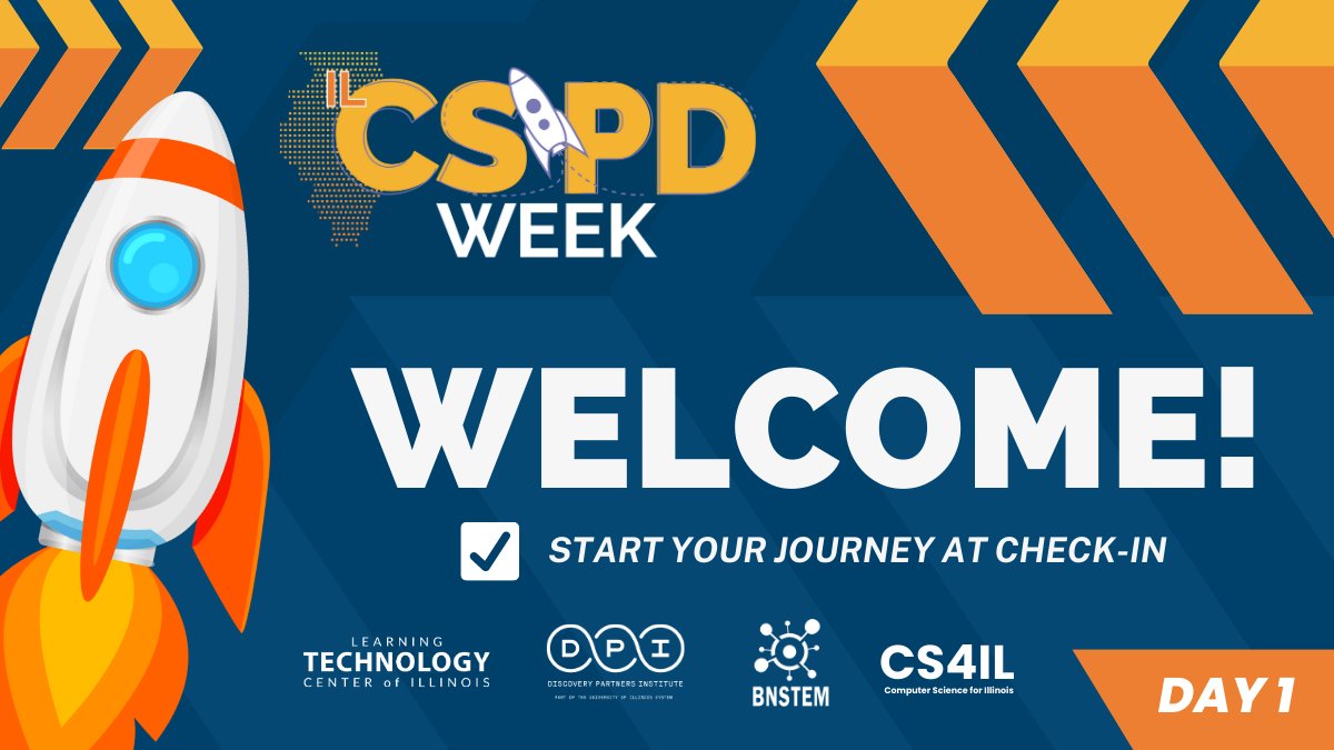 Good morning & welcome to everyone joining us at #ILCSPDWeek! 👋

If you just touched down at Bloomington Jr. High:

 🧑‍🚀Visit check-in (inside door W-2 off Colton St.) for supplies (space suit not included)
📸 Share pics w/ your crewmates #ILCSPDWeek

@DiscoverDPI @CSForIL