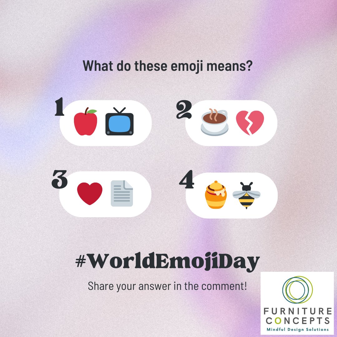 FurntureCncepts's tweet image. Happy World Emoji Day! 

#addictionsrecovery #behavioralhealthcare #mindfuldesignsolutions #normativeenvironments #furnitureconcepts #substanceusedisorder
#recoverycommunity #wellnessretreats #worldemojiday