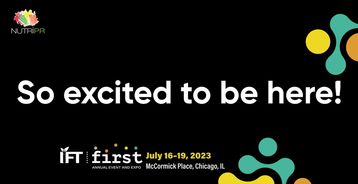 We are super excited to be at IFT First - Chicago! 🤩

👉 If you're around and would like to meet, please contact us at info@nutripr.com.

#IFT #IFTFIRST #IFT2023