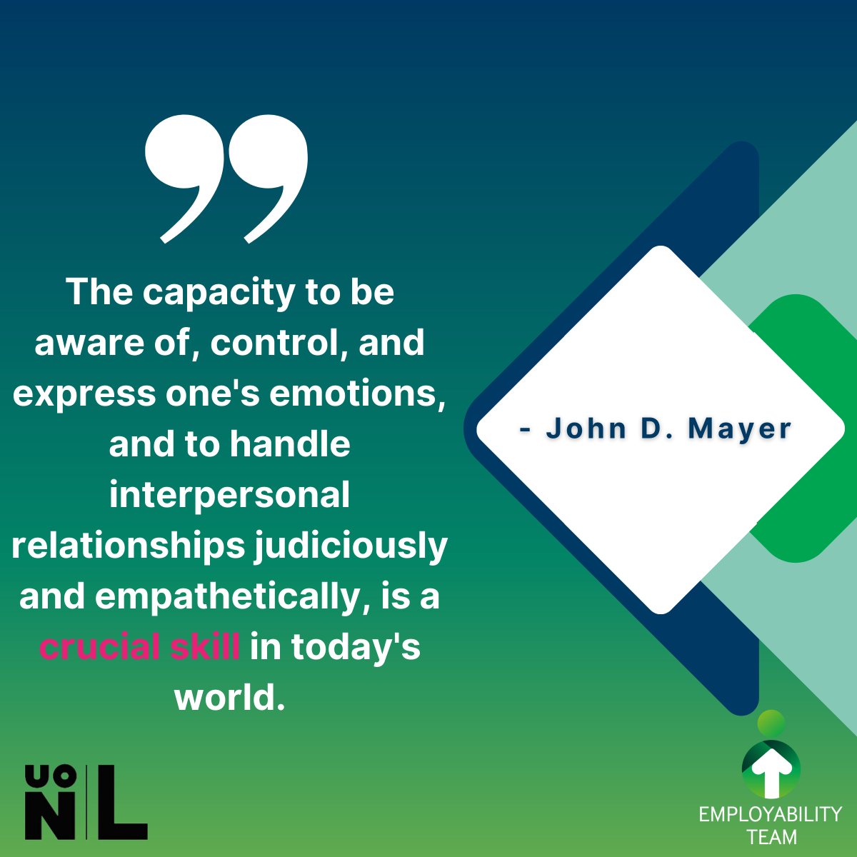 UONLondon's tweet photo. Emotional intelligence is a key component of career success in today's world. Email our employability team today for support and guidance in developing and unlocking your full potential in the workplace. Don't wait, take action towards a successful and fulfilling career. https://t.co/IDXb2DaIhB