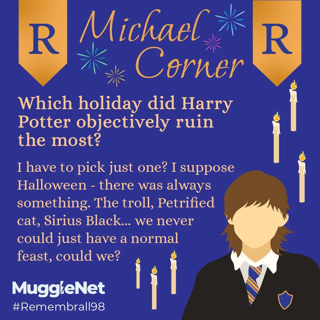 MuggleNet's tweet photo. We asked #MichaelCorner a few questions, and his answers were hilarious! 😂 
The class of 1998 really did have to put up with a lot considering #HarryPotter was in their year. 😆 
#Remembrall98 https://t.co/Mx62mAPQgH