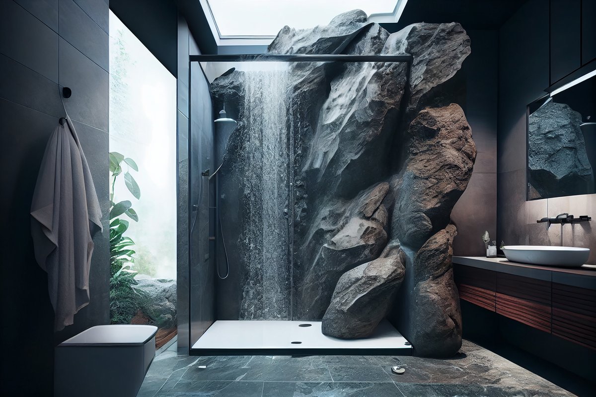 Possibly the most unusual deluge shower we've seen, but we would definitely like to try it out for sure !

It's very moody and atmospheric....... 

ow.ly/r7I950P8wls

#byretech #delugeshower #showerhead #rainshowerhead #tiledfloor #designerbathroom #atmospheric #rocks