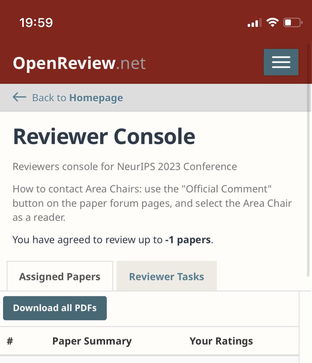 liuchen1993's tweet photo. “You have agreed to review up to -1 papers” https://t.co/6WFcIivNQW