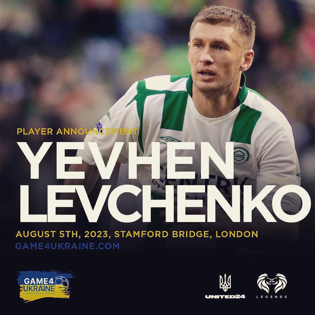 elevchenko's tweet photo. Dear friends, I’m proud and honored to announce that I’ll be participating in the football match @game_4_ukraine on Stamford bridge on 5th of August. 
There is a great lineup of the legendary players such as Shevchenko, Zinchenko, Mudryk, Konoplyanka, Seedorf, Piqué, Arveladze, Hasselbaink, Cannavaro, Zola, Eto’o and many more amazing players! 
Our goal is to raise funds to help Ukrainian kids to get back to school. 
Please go to website @game_4_ukraine buy the tickets or donate and support.
Thank you. 🙏🏽🇺🇦 #game4ukraine 

https://t.co/SbFiTOsTxc