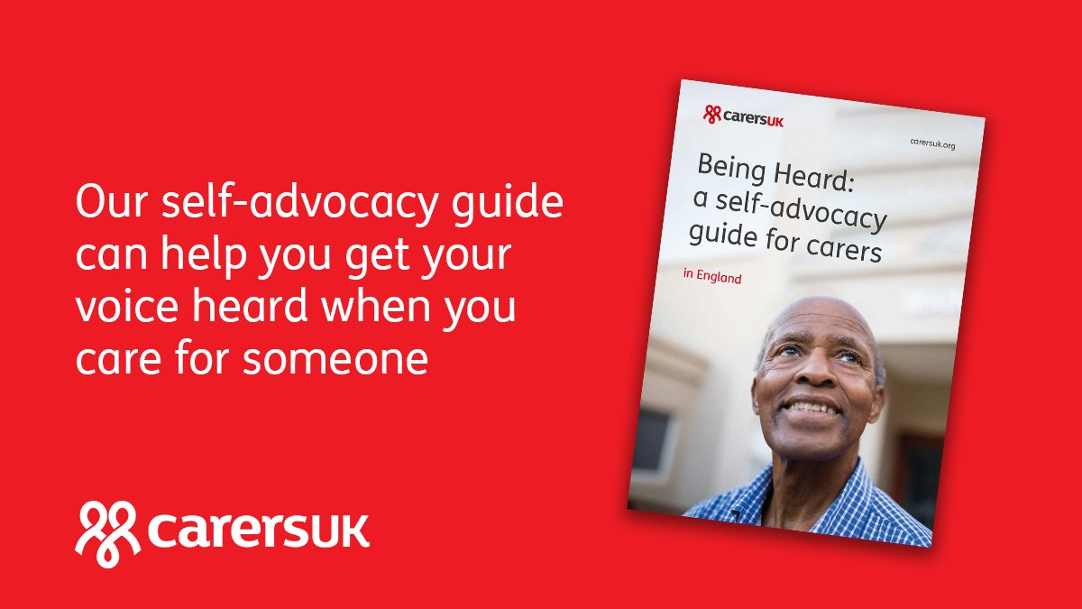 Caring for someone? Frustrated by professionals and services not listening to you? Our updated Being Heard guide provides information on communicating with professionals, challenging decisions and asserting your rights. Check it out: carersuk.org/help-and-advic…