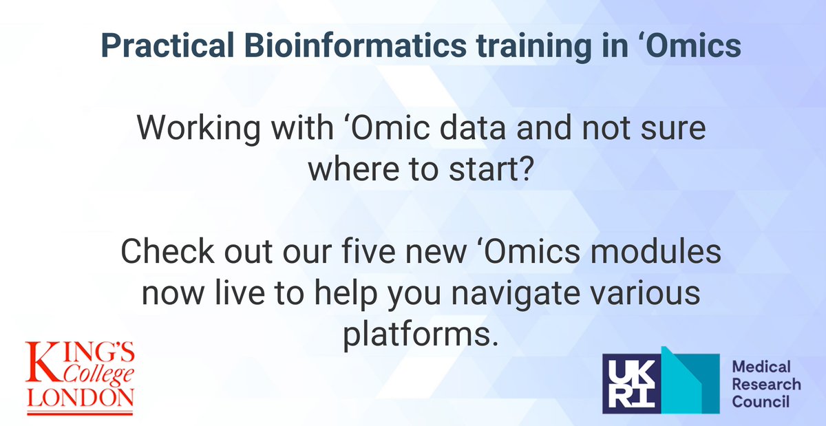 Digital Health Training (@kcl_dhtraining) on Twitter photo FIVE new āOmics modules are live and ready for you start learning. An excellent introduction to practical bioinformatics. Check out the courses learninghub.kingshealthpartners.org/catalog?pagena⦠This set of modules will introduce you to the #NGS pipeline and beyond with #RNA, #ATAC or #Galaxy training FIVE new āOmics modules are live and ready for you start learning. An excellent introduction to practical bioinformatics. Check out the courses learninghub.kingshealthpartners.org/catalog?pagena⦠This set of modules will introduce you to the #NGS pipeline and beyond with #RNA, #ATAC or #Galaxy training