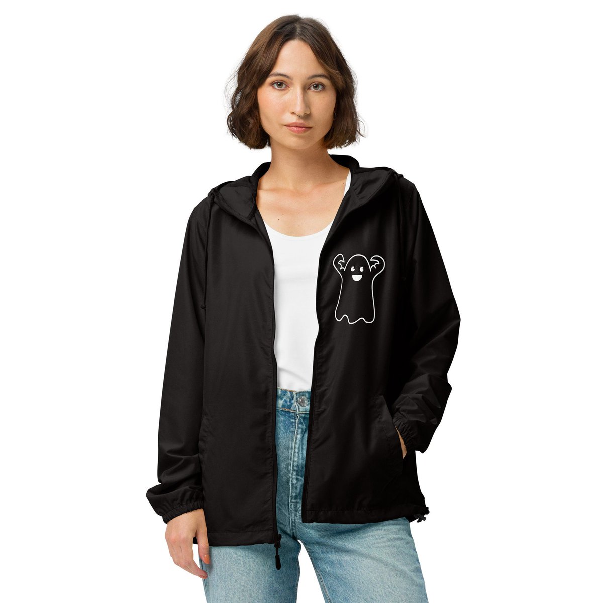 Happy Ghost Water Proof Windbreaker
etsy.me/46UZ1If
 #streetwear #windbreaker #allseasons #recycledpolyester #premium #woman #hoodie #ecofriendly #casual