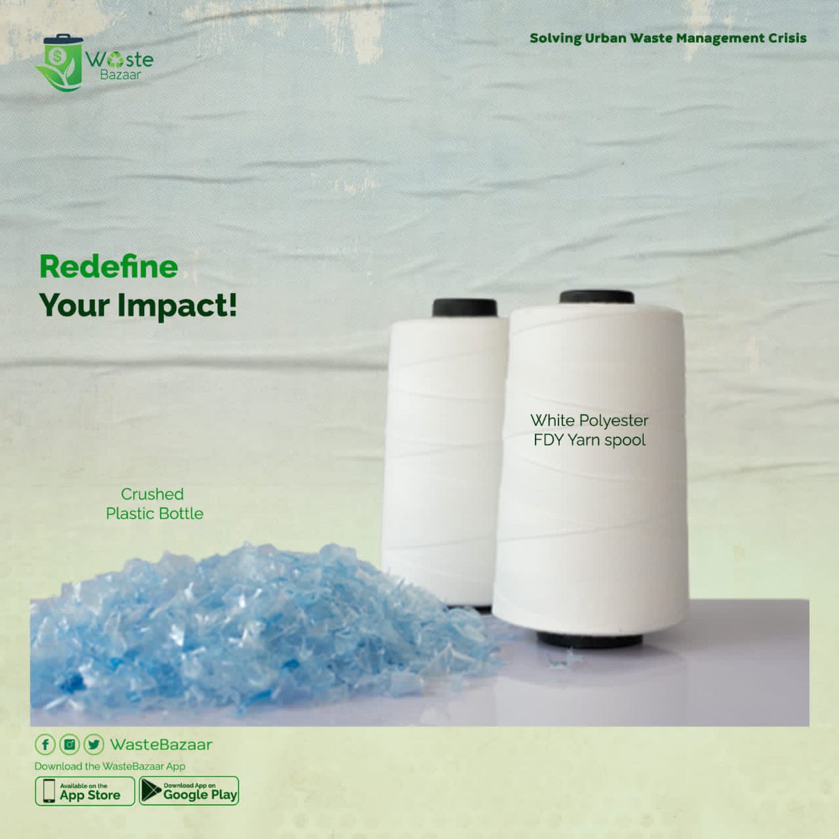 By turning discarded #plastic into something useful, we take big steps towards a #cleaner &amp; #greener future.

Join Wastebazaar in reducing #waste and preserving our #planet for future generations.

Together, we can create a more #sustainable world
 #SustainabilityMatters #GoGreen