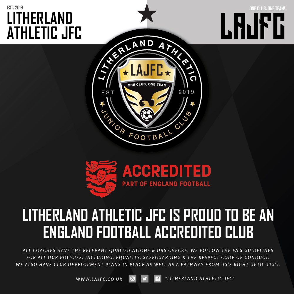 lajfc1's tweet photo. ⭐️ We are proud to announce that we, Litherland Athletic JFC is now part of the @englandfootball Association Accredited Club 

Read more about this online at; https://t.co/l6htLZZ0nG

#wearelajfc #onecluboneteam https://t.co/JCJK7iUPNG