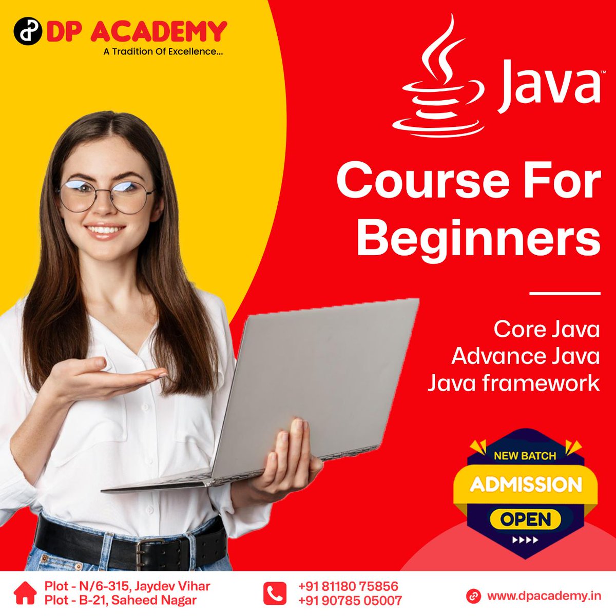 dpacademy_'s tweet image. Admission Open 

Course for beginners 

Core Java, Advance Java, Java framework!

New Batch Starting Soon

Join us now!

Mobile No: +91 8118075856, +91 9078505007
Website: dpacademy.in

#dpacademy #java #corejava #advancejava #Javaframework #javadeveloper