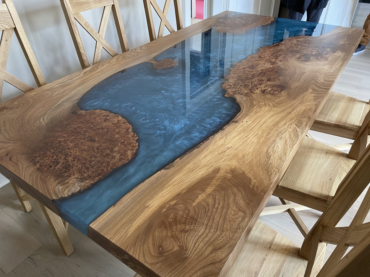 TAYLORCRAFTWORK's tweet photo. Another burr elm river table delivered to Glasgow this morning. https://t.co/2nlv62uAuz