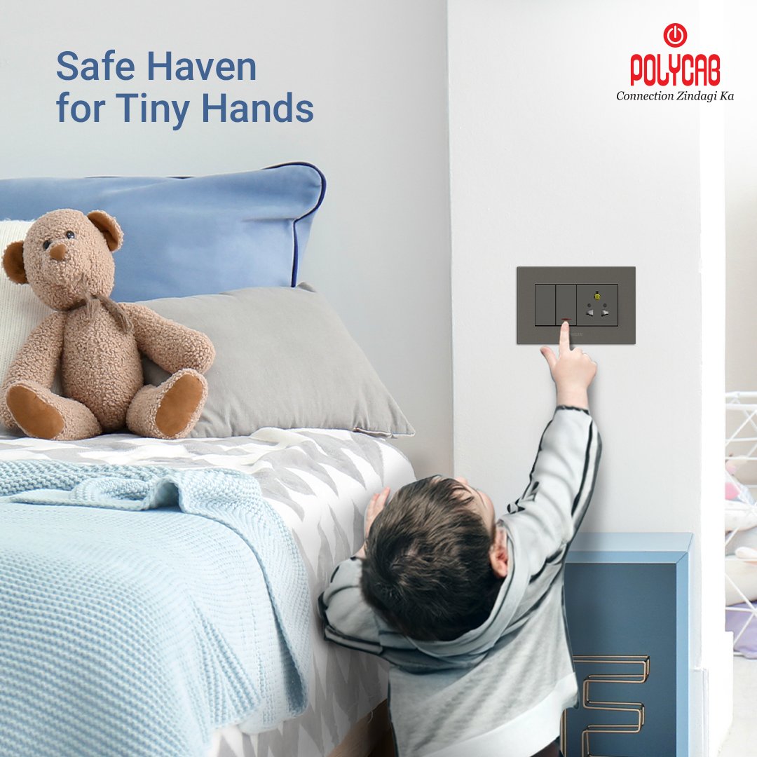 PolycabIndia's tweet photo. Create a child-friendly surrounding with Polycab Levana Caprina Switches. These switches come with safety shutters that make them safe for the little explorers. 

To know more visit: https://t.co/TqdofKWmQ6

#Polycab #PolycabIndia #ConnectionZindagiKa #Switches https://t.co/xJyJBIkcGQ