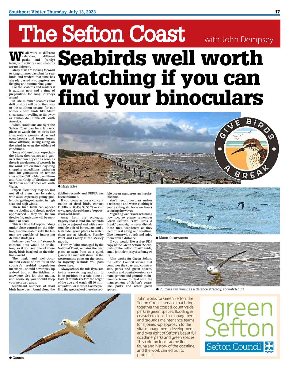 GreenSefton_'s tweet photo. If you missed the #Sefton Coast column this week, you can read it online here:
https://t.co/KaUF8oqgkx
@seftoncouncil @NTFormby @NENorthWest @DunesSefton @RSPB_Ribble https://t.co/ppz5shY4Q9