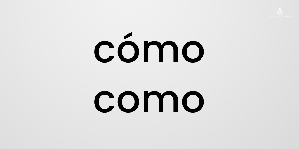 RAEinforma's tweet photo. «Cómo» es tónico y se tilda si es interrogativo o exclamativo: «Sé cómo ir»; «¡Cómo nieva!». «Como» es átono y no se tilda cuando es conjunción («Como tardes, se van»; «Gasta tanto como gana») o relativo («Esa es la forma como se hace»).

Más información: https://t.co/jtdgNB0muO. https://t.co/tFPP95NNva