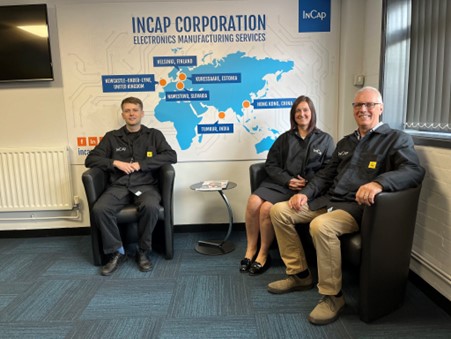 Exciting visit to Incap UK site in Newcastle-under-Lyme last week! Our Key Account Manager, Paul Machin, accompanied Merlin Circuit Technology Ltd personnel, Harry Machin (Tooling Engineer) &amp; Vicky Western (Cost Engineer), on their first CEM facility visit.