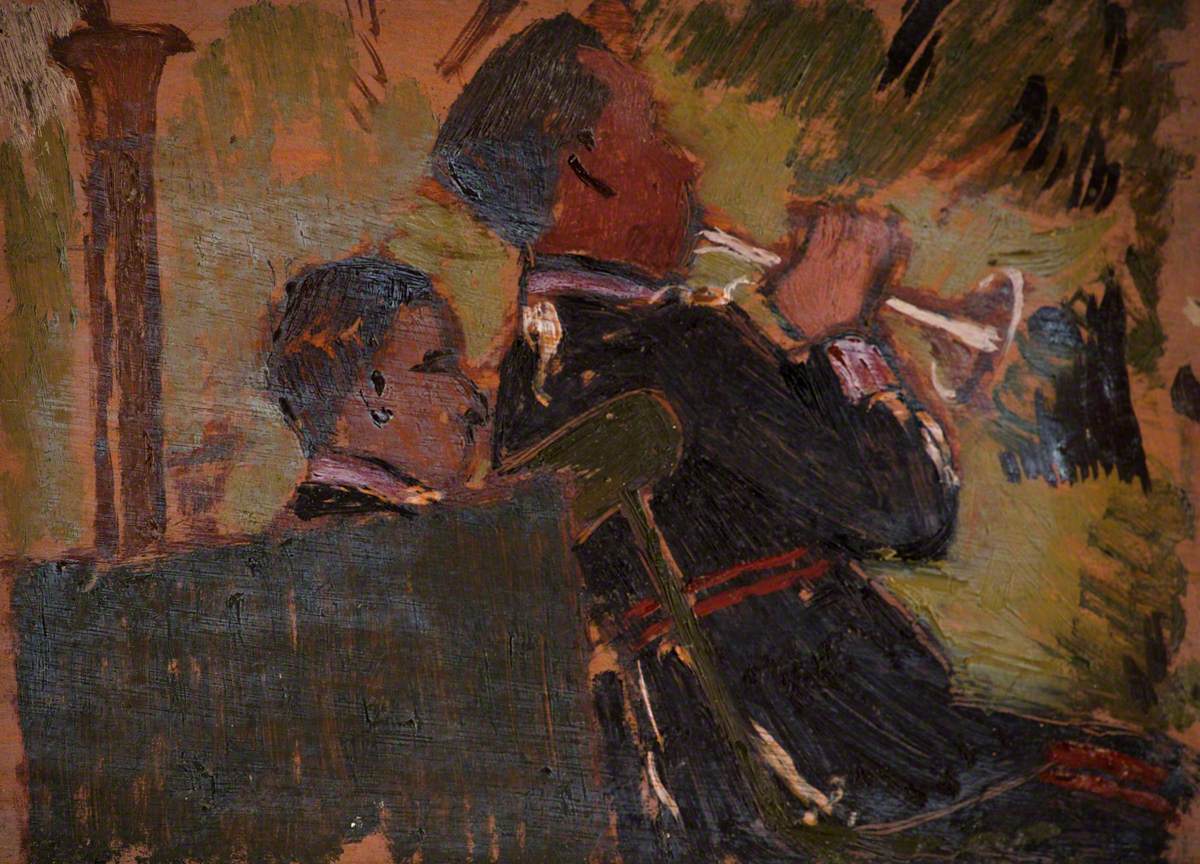 <a href="/BrassBandsEng/">Brass Bands England</a> 🎺 — 'Two Members of a Brass Band in a Bandstand' by Edward Morland Lewis (1903–1943) 📸 <a href="/CarmsMuseums/">CarmsMuseums</a> 

artuk.org/discover/artwo…